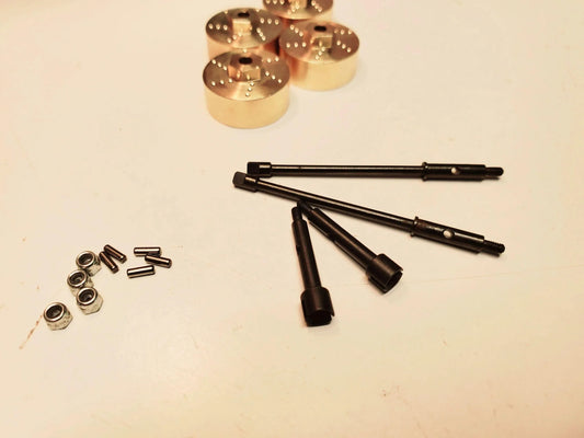 4mm Extended Axles with Heavy Brass Hex's