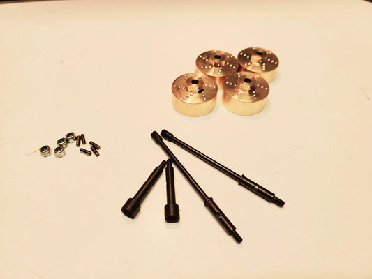 4mm Extended Axles with Heavy Brass Hex's